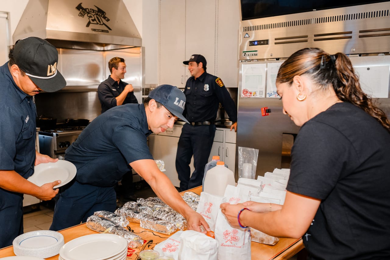 LAFC Fire Station 20 dinner food
